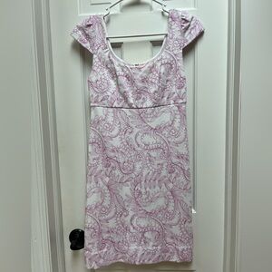 Lilly Pulitzer White and Purple Laurent Sunshine Swirl Embroidered Dress
